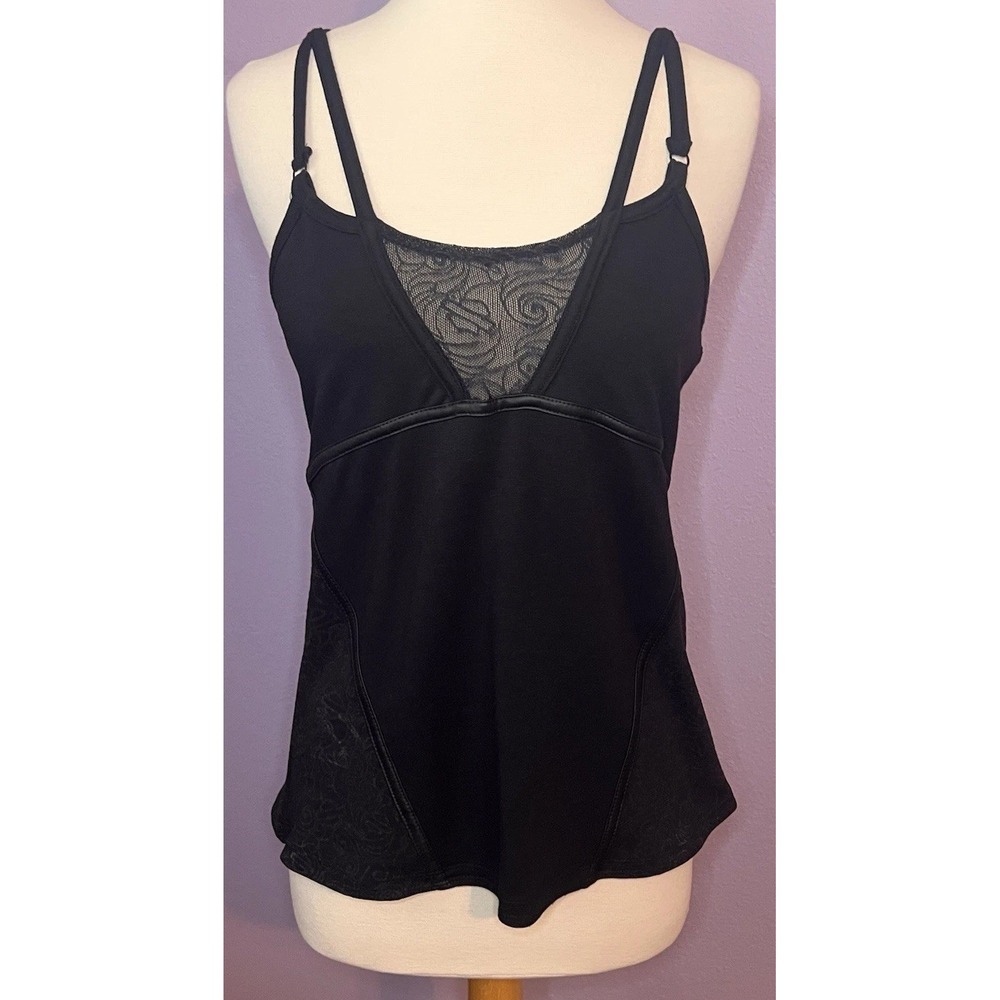 Harley Davidson Black Adjustable Spaghetti Strap Mesh Lace Cami Tank Top Small